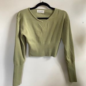 Sage green cropped sweater XS/S